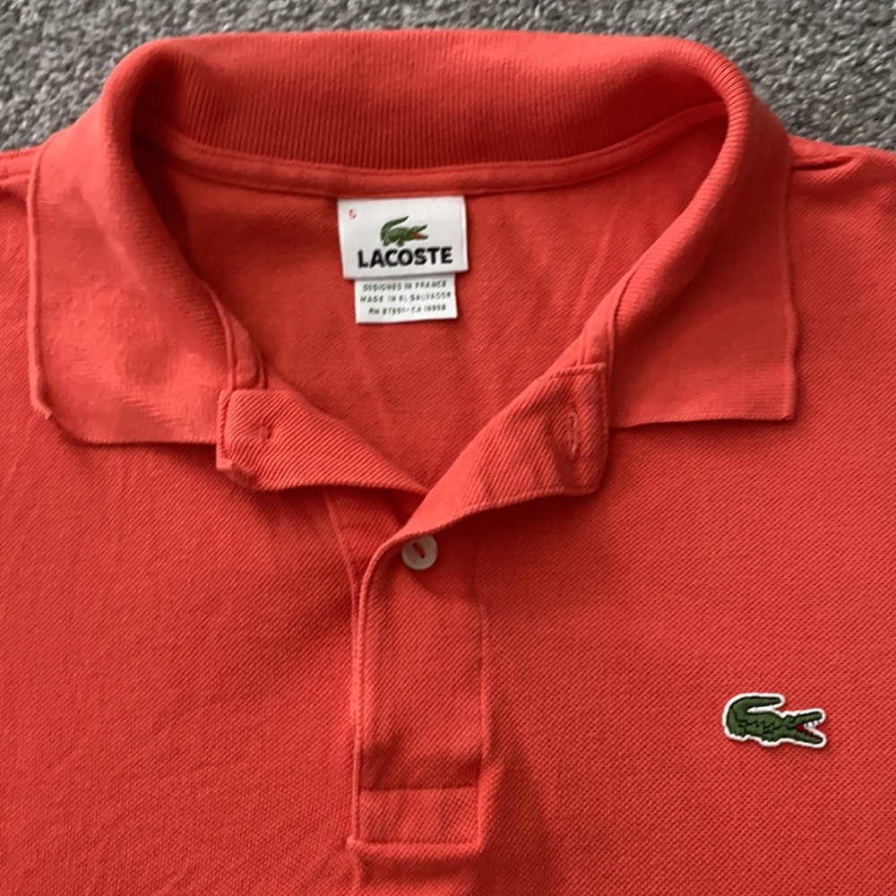 Lacoste Men’s Polo, size 5 (L), Coral